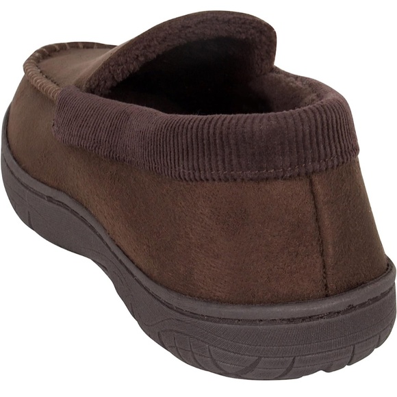 Hanes Men's Textured Moccasin Slipper Brown Unisex Men’s Size 8-9 - Picture 8 of 8